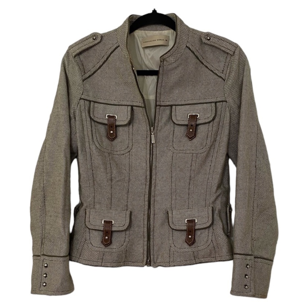 NWOT PURIFICACION GRACIA Jacket Leather Accents 38 Small